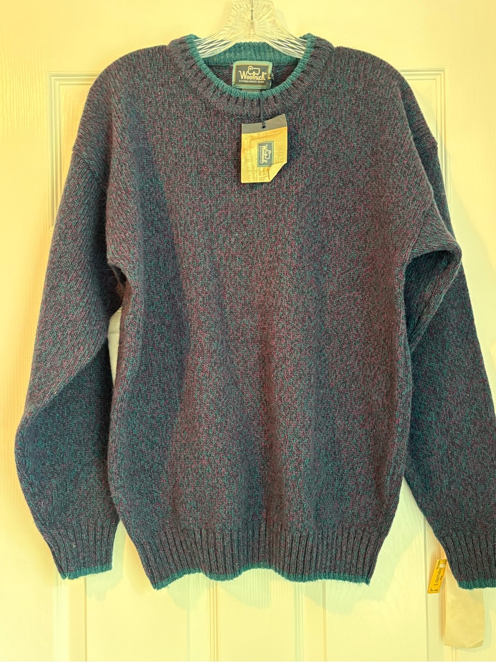 Vintage NWT Woolrich Men's Heathered Beautiful Blue, Purple sweater-SEE DESCRIPT